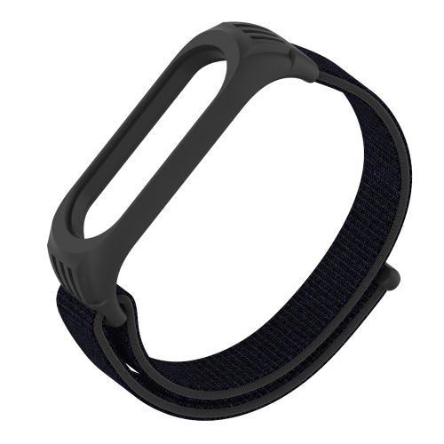 Generic For Xiaomi Mi Band 5/4/3 Case+Hook and Loop Fastener Strap-Black Sand