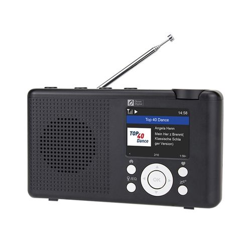  Ocean Digital WR-23F Portable FM Internet Radio 2.4” Color LCD  Built-in Battery Wi-Fi Bluetooth (Black) : Electronics