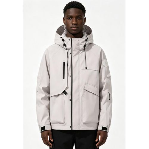 VEOUNDK Men's Waterproof Hooded Outdoor Windbreaker Jacket Casual Multi-Pocket Utility Coat - image 3