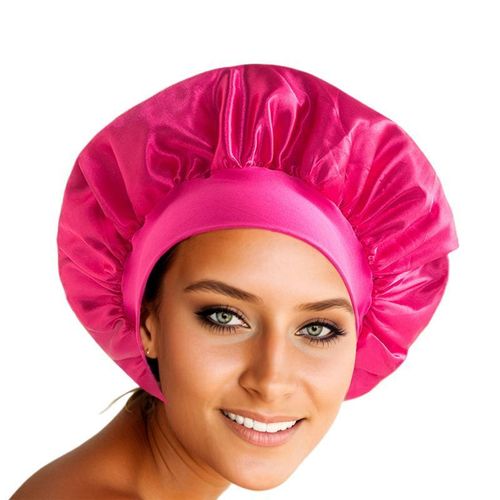 product_image_name-Fashion-3-Piece Silk Satin Sleep Cap Set - Large Size Hair Protection Hat, Stylish Night Cap for Women, Suitable for Sleep, Skincare & Shower-4