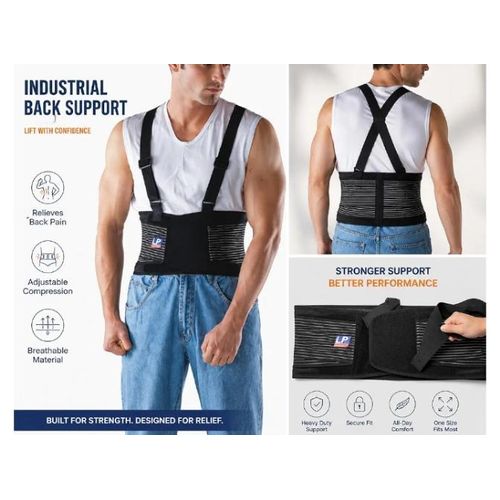 AD Heavy Duty Waist, Back Support Brace - Black