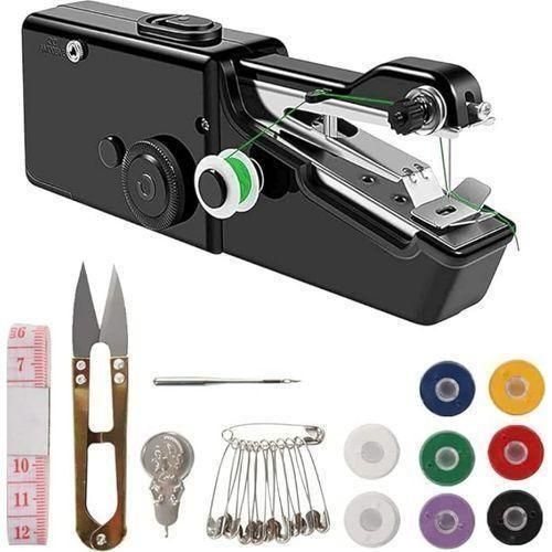 Generic Sewing Machine Tools Portable Mini Sewing Machine Handheld Sewing Machine Handheld Portable Sewing Machine  Mini Electric Sewing Machine For Quick Emergency Repairs On Clothing Or Fabric – Black - image 8
