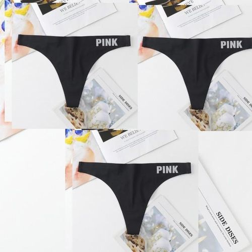 Women's 3 Colors Pack Ice Silk Seamless Thong Underwear Low Waist