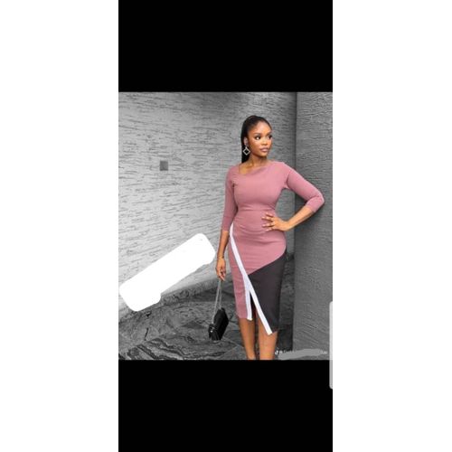 product_image_name-Generic-Elegant Office /Casual Wear - Peach/Black-1