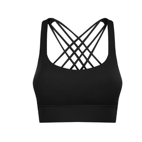 Shop Generic Padded Sport Bras Lady Breathable Quick Dry Cross back Crop  Tops Nake-feeling Online