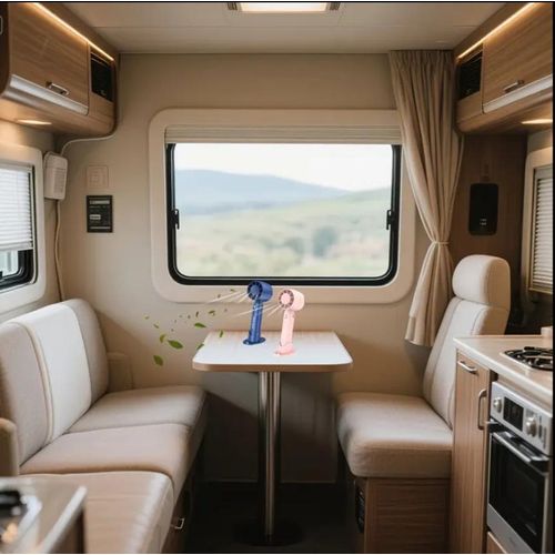 product_image_name-Generic-Mini Handheld Bridal Fan Series-Leg 3-Speed Adjustable Portable Desktop - Pink -5