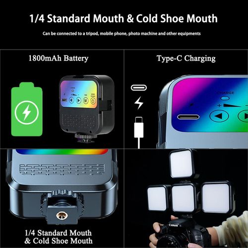 product_image_name-Flushrenic-RGB LED Video Light, Full Color Selfie Light for iPhone, Phone Light with Type-C Rechargeable, Picture Light Up to 6000K Color Temperature for Selfie, Zoom Conference, Video, Makeup and Live Stream-3