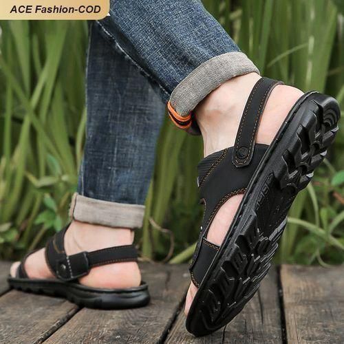 product_image_name-Fashion-Men's Breathable Sandals With Anti-Slip Sole, Durable And Comfortable Footwear- Deep Brown - Black - EU 42-3