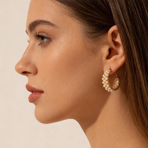 product_image_name-Fashion-6 Pairs Affordable Gold Earrings Set - Fashion Hoop & Stud Earrings-3
