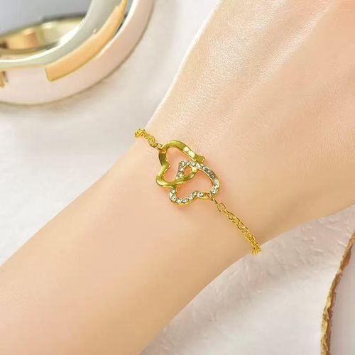 product_image_name-Fashion-4pcs Fashion Jewelry Set - Necklace + Earrings + Bracelet + Ring - Gold-3