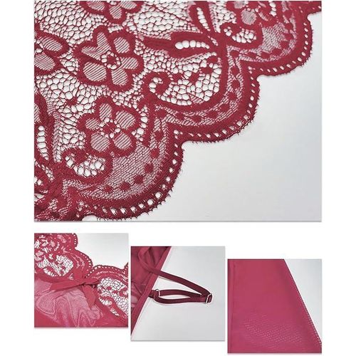 product_image_name-White Label-Sexy Lingerie / Nightwear Set With Pantie - Wine-3