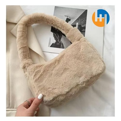 product_image_name-HUAHUA-New mink fur single shoulder underarm small bag fashionable girl's handheld plush bag-1