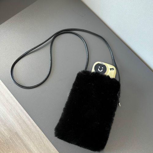 product_image_name-HUAHUA-The new solid-color plush phone case is cute and versatile with a crossbody bag and a mini wallet-2