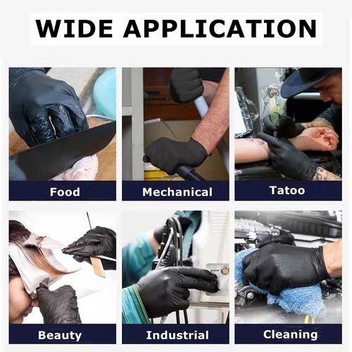 product_image_name-Generic-100pcs - Large - Black Powder-free Latex Gloves-4