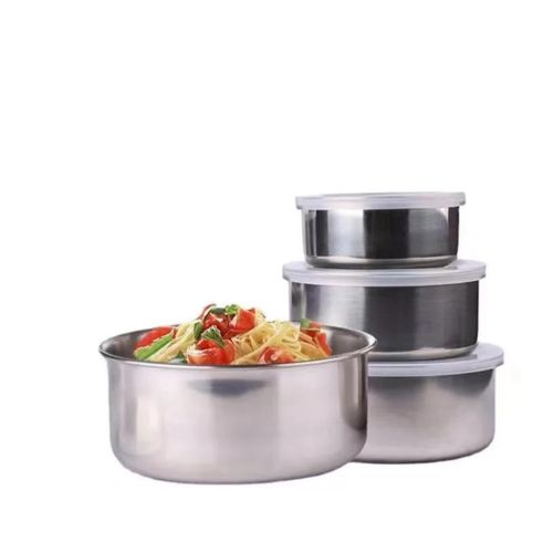 product_image_name-Generic-5 Pieces Stainless Steel Microwaveable Lunch Box Round Food Storage Containers -3