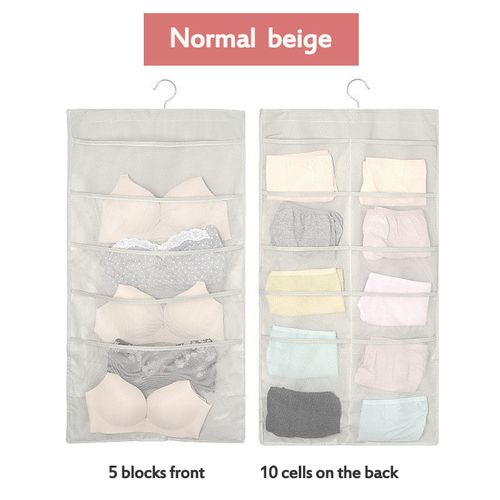 Double-Sided Closet Hanging Organizer for Underwear Storage Bags