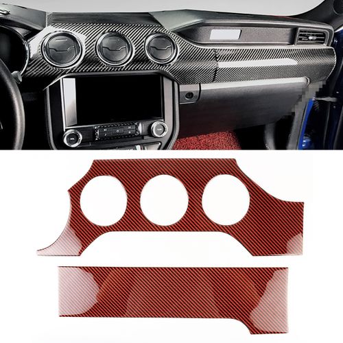 Shop Generic 2 In 1 Car Carbon Fiber Dashboard Cover Panel Decorative  Sticker For Ford Mustang Online