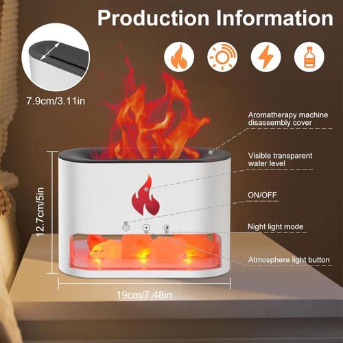 Generic Flame Aroma Diffuser & Humidifier – LED Fire Effect Essential Oil Diffuser - image 4