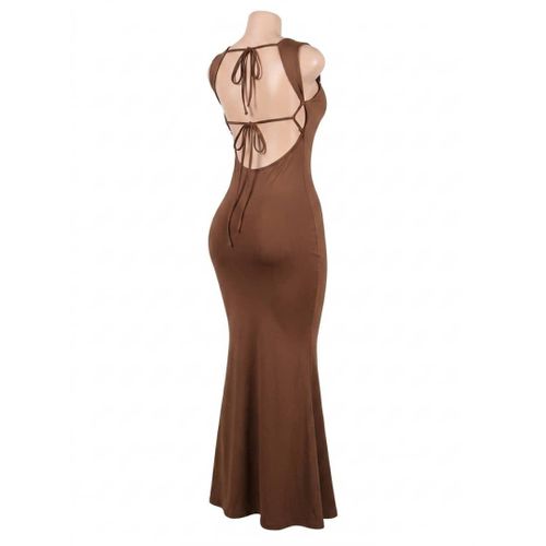 mini casual dress Casual Halter Neck A-Line Dress Sleeveless Belted Swing Pleated Cocktail Party Beach Mini Dresses Wine Red / S