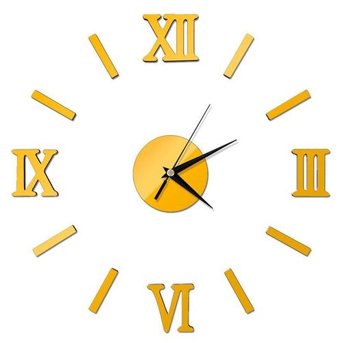 Generic Modern DIY Indoor Roman Wall Clock Mirror Effect 3D Wall Sticker