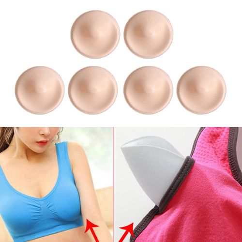 Shop Generic 3 Pairs Bra Pads Inserts Round Comfy Push Up Sport Bra Cups  For Skin Online