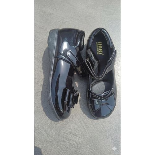 product_image_name-Haki-Fashion Girl Faux Leather Mirror Shoe-Black-3