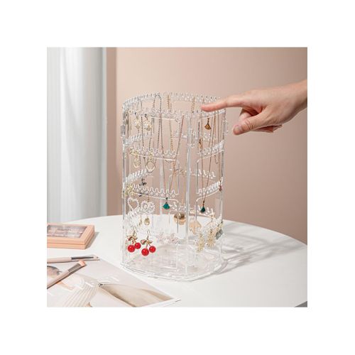 Generic Rotating Jewelry Display Rack - Clear Acrylic, 30cm Height - image 2