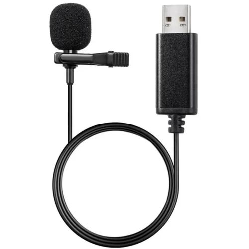 product_image_name-Generic- USB Lapel Microphone (Plug & Play) - Black -1
