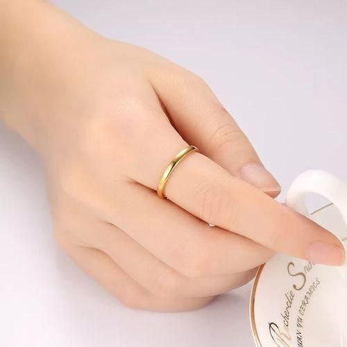 White Label 1 Piece Slim 2mm Tungsten Anti-scratch Wedding Ring - Gold - image 3