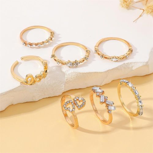 product_image_name-ARHANORY-7pcs Golden Letter Love Rhinestone Joint Ring Set For Women Jewelry Stacking Rings-6