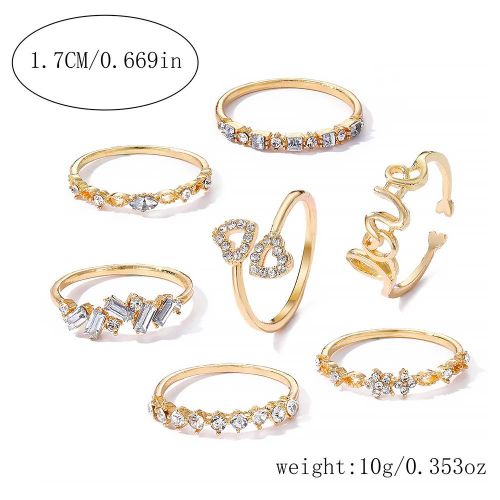 product_image_name-ARHANORY-7pcs Golden Letter Love Rhinestone Joint Ring Set For Women Jewelry Stacking Rings-8