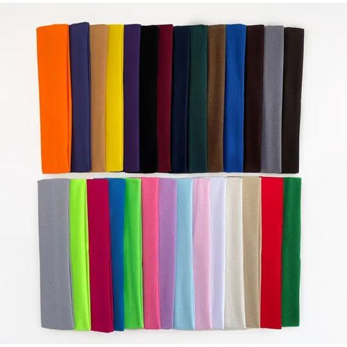 Generic 10Pcs Sporty Wide Elastic Headbands - Mixed Colors - image 4