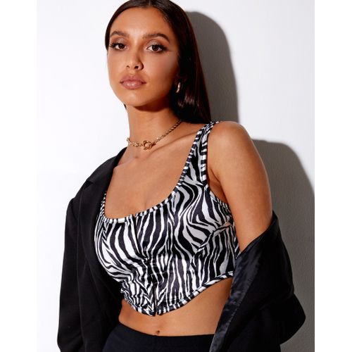 Shop Generic (Black)Y2k Corset Tank Crop Top Women Sleeveless Square Neck  Cropped Bustier Central Single-Row Clasp Animal Print Camisole XXA Online