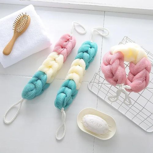 Generic 6Pcs Bath Loofahs Stretchable Braided Mesh Exfoliating Loofah Back Scrubber Ball - image 2