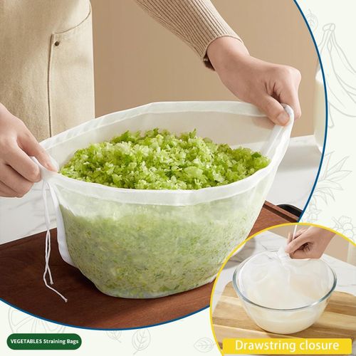 product_image_name-Generic-6PCS Cheese Cloths Bag For Straining, Nut Milk Bag - Reusable Straining Bags for Vegetable, Soy Milk, Dumpling Fillings,Squeeze Bags for Straining Oat Milk, Celery Juice Nut-3