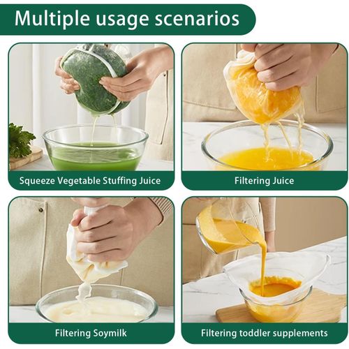 product_image_name-Generic-6PCS Cheese Cloths Bag For Straining, Nut Milk Bag - Reusable Straining Bags for Vegetable, Soy Milk, Dumpling Fillings,Squeeze Bags for Straining Oat Milk, Celery Juice Nut-6