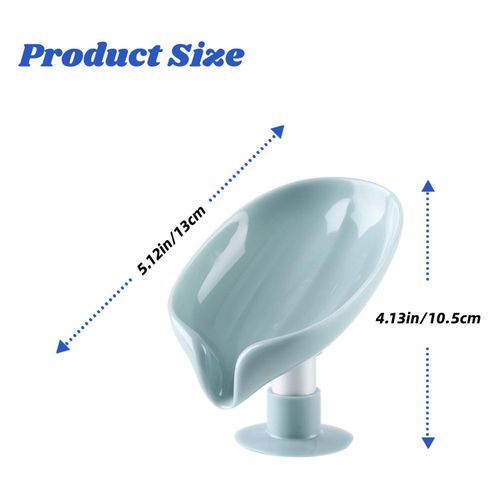 ShebSheb Leaf‑Shaped Self‑Draining Soap Holder – Suction Cup Soap Dish, No‑Drill Bathroom & Kitchen Counter Organizer - image 7