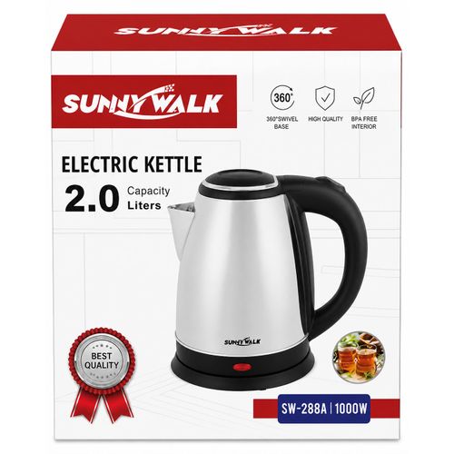 Prime Premium Electric Kettle with Auto Shut-Off (1.8L)-silver