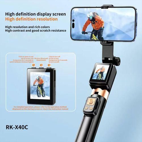 Generic Innovative Aluminum Alloy LCD Display Selfie Stick - black - image 2