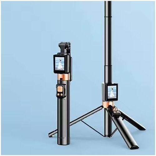Generic Innovative Aluminum Alloy LCD Display Selfie Stick - black - image 3