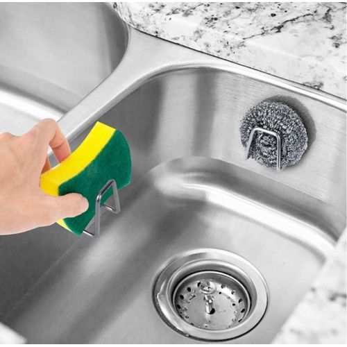 product_image_name-Generic-Sponge Holders for Kitchen Sink, Strong Adhesive Small Sponge Holder Premium Rustproof & Waterproof Kitchen Sink Minimal Size Stainless Steel-3