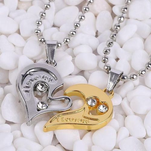 product_image_name-Fashion-Couple Necklace  I Love You Diamond Zircon Necklaces  Heart -shaped  Pendant Jewelry Gifts For Men Women-2