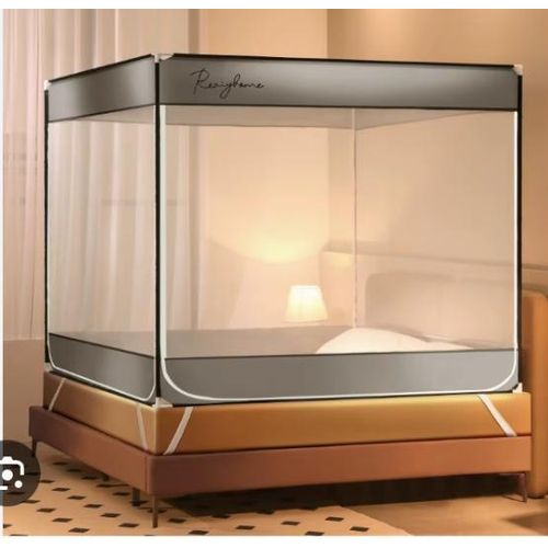 AD Four Corner Mosquito Net Canopy For double Size Bed - Multicolour - image 3