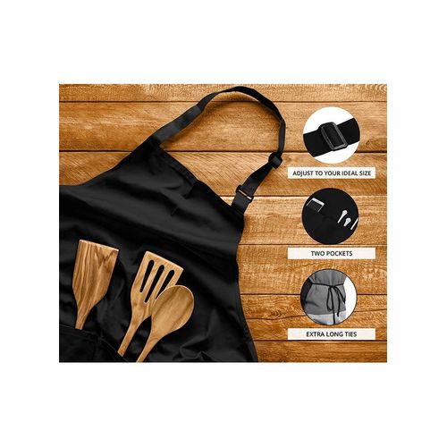 product_image_name-TodyJeyHo-Kitchen Aprons, Kitchen Adjustable Bib Apron Pockets, Waterdrop Resistant Cooking Kitchen Apron for Men, Home, Baking, Gardening, BBQ, Craft, Restaurant-2