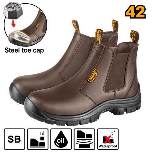 product_image_name-Ingco-SSH08SB.42 Safety Boots - Brown & Black-1