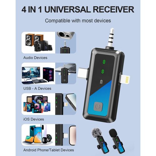 product_image_name-Generic-Wireless Lavalier Microphone (2-Pack) with LED Display & Noise Cancellation For iPhone,Android,Computer,Computer-4