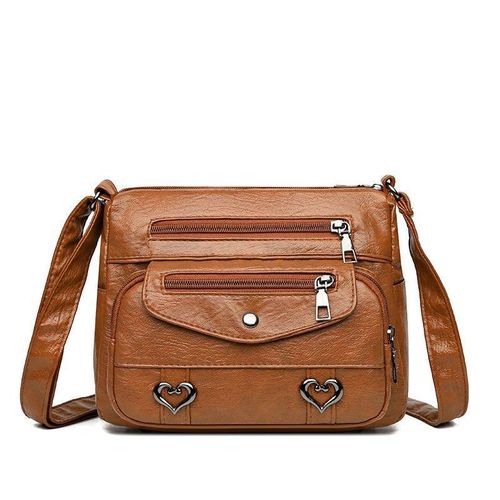 product_image_name-Genetic-Woman Leather Handbag For Mummy  -Brown -1