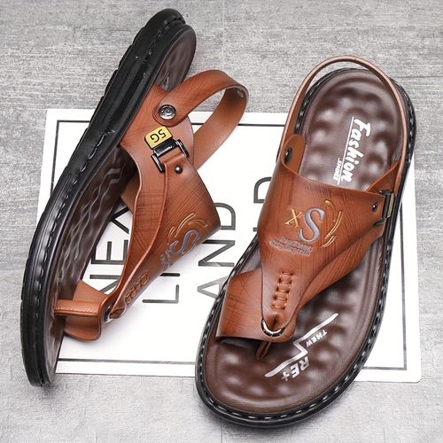 product_image_name-Fashion-Men's Fashion Outdoor Casual Flip Flops and Sandals - Dark Brown-2