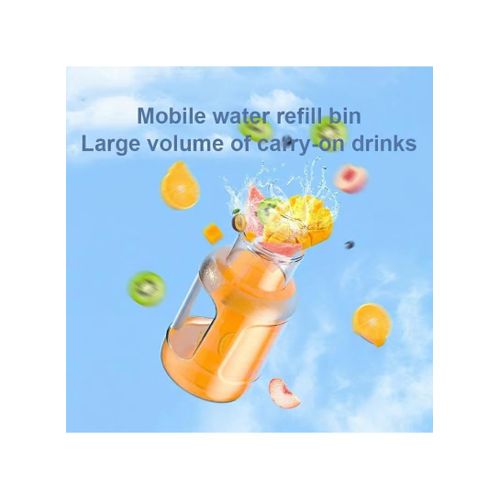 Generic 1200-2000mAh Cordless Portable Blender with 600ml - Pink - image 8