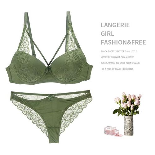 Shop Generic 2019 Big Size Strappy Bra Sets Lace Push Up Bra Women